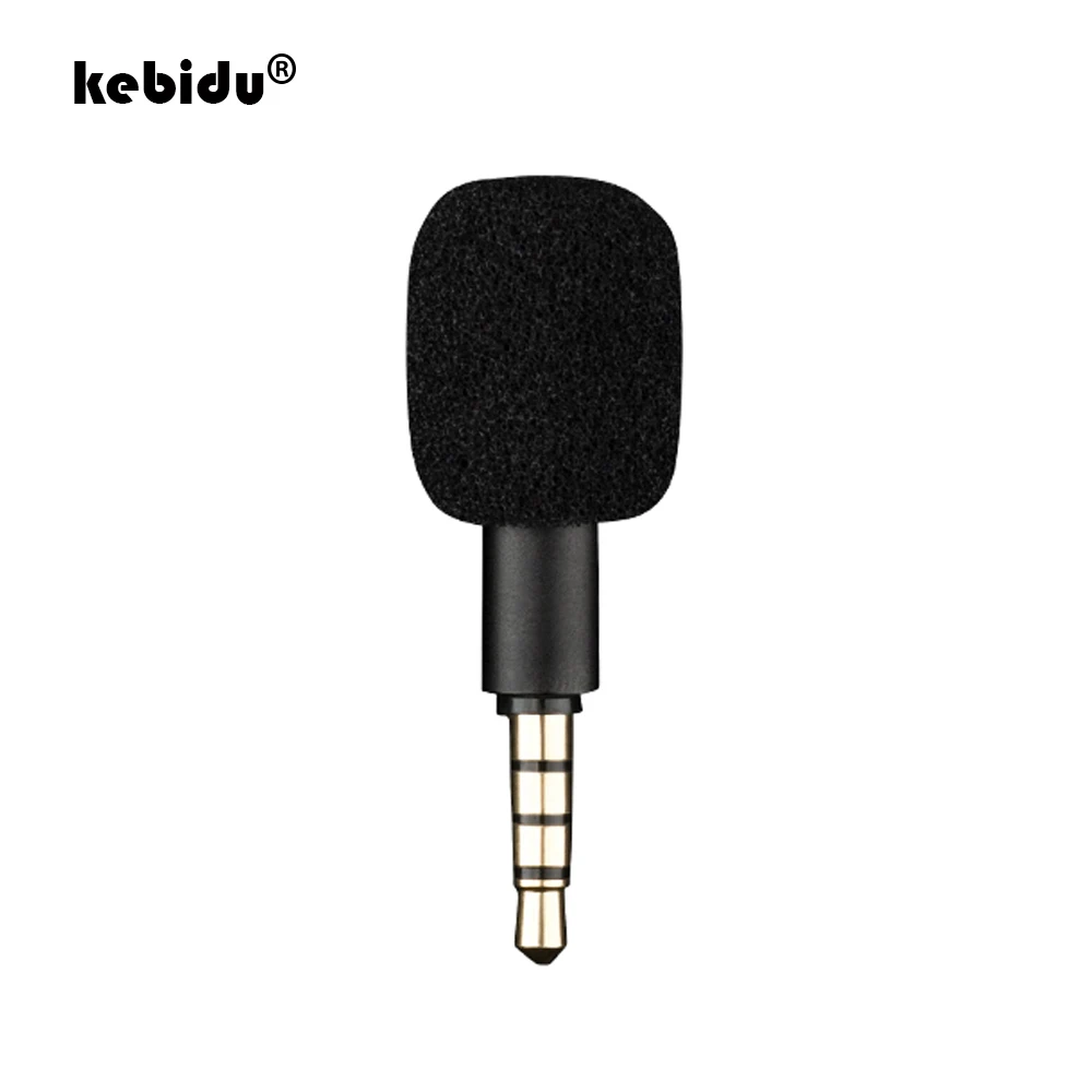 Kebidu-Mini micrófono omnidireccional, 3,5mm, jack, grabadora de enchufe para teléfono inteligente, portátil, PC, tarjeta de sonido, 3,5mm, Aux