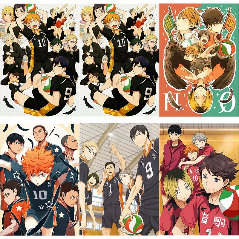 

AMTMBS Volleyball Boy Japan Style Cartoon Anime Haikyuu Painting By Numbers Hand-Painted Color Oil Painting Home Decor