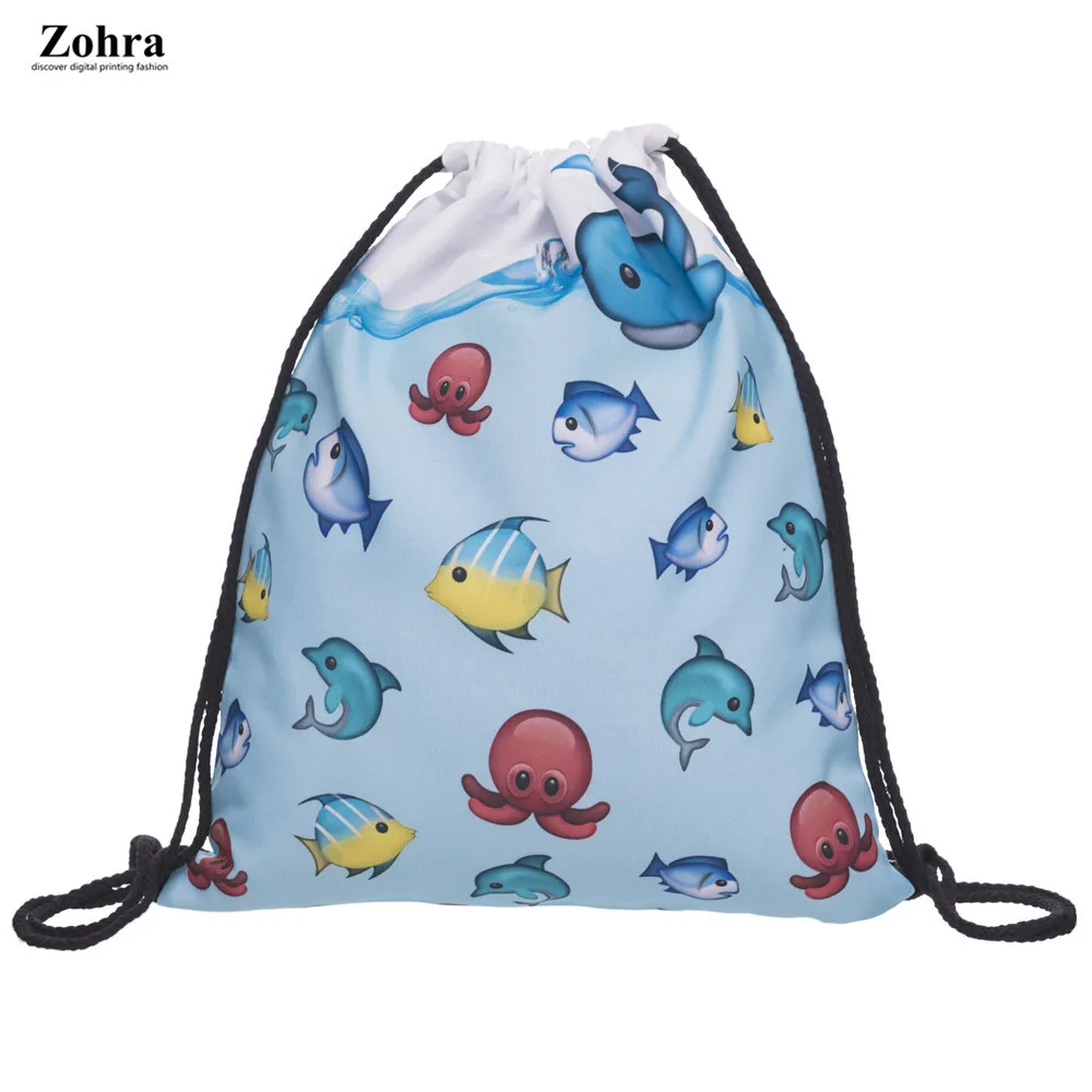 

Zohra Hot Selling Digital Printing Children Drawstring Bag Shopping Storage Drawstring Backpack