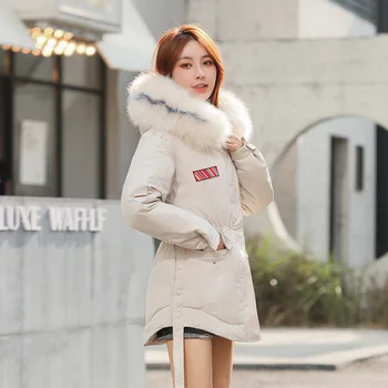 

2019 New Large-collar Mid-long Waist Slim Parka Down Cotton Jacket And Thicker Cotton Jacket For Women Parka In Winter