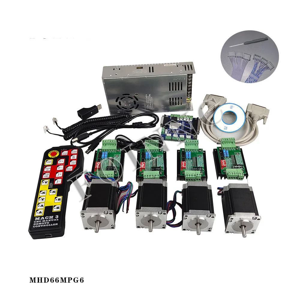 CNC 컨트롤러 세트, 4 축, 4 TB6600, Nema23 스테퍼 모터 컨트롤러, sys 전원 전자 스티어링 휠 제어, 프로모션