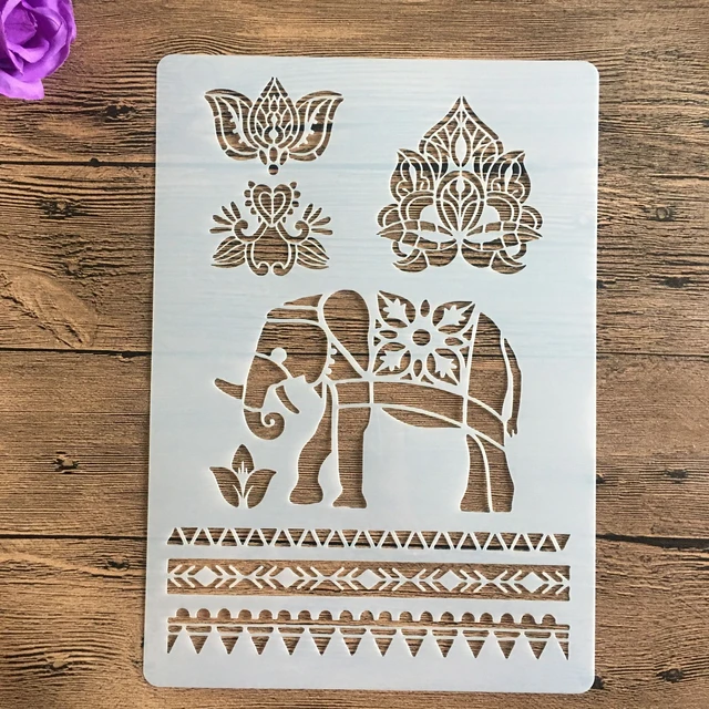 A4 size Flower Wall Painting Stencils Stamp Scrapbook Album Decorative Embossing Craft Paper DIY Flower Label Stencil 756