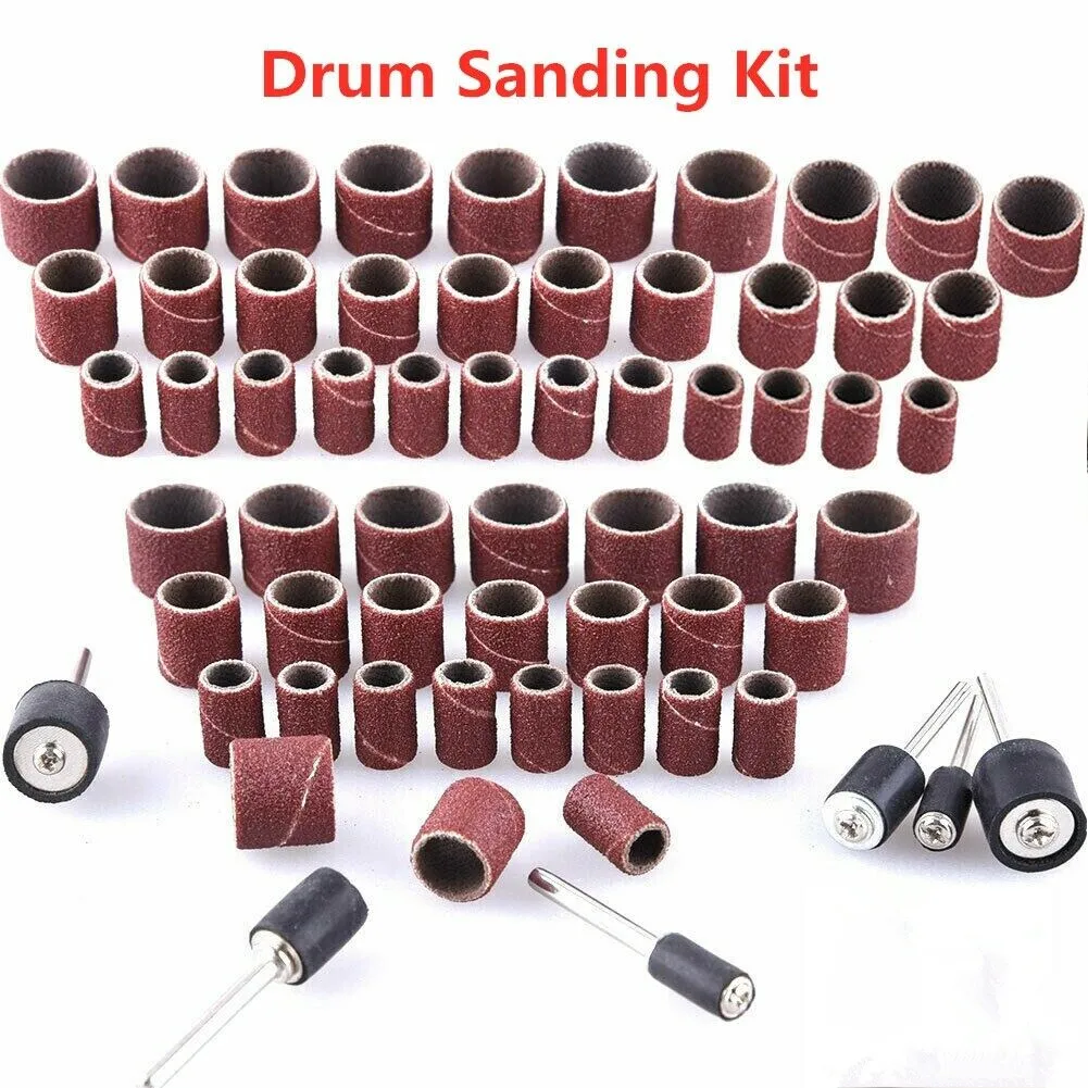 384 Pcs Drum Sanding Kit Sandpaper Roll For Nail Drill Bits Dremel Kit Accessories Rotary Tool Set  Sleeve Grit Mandrel