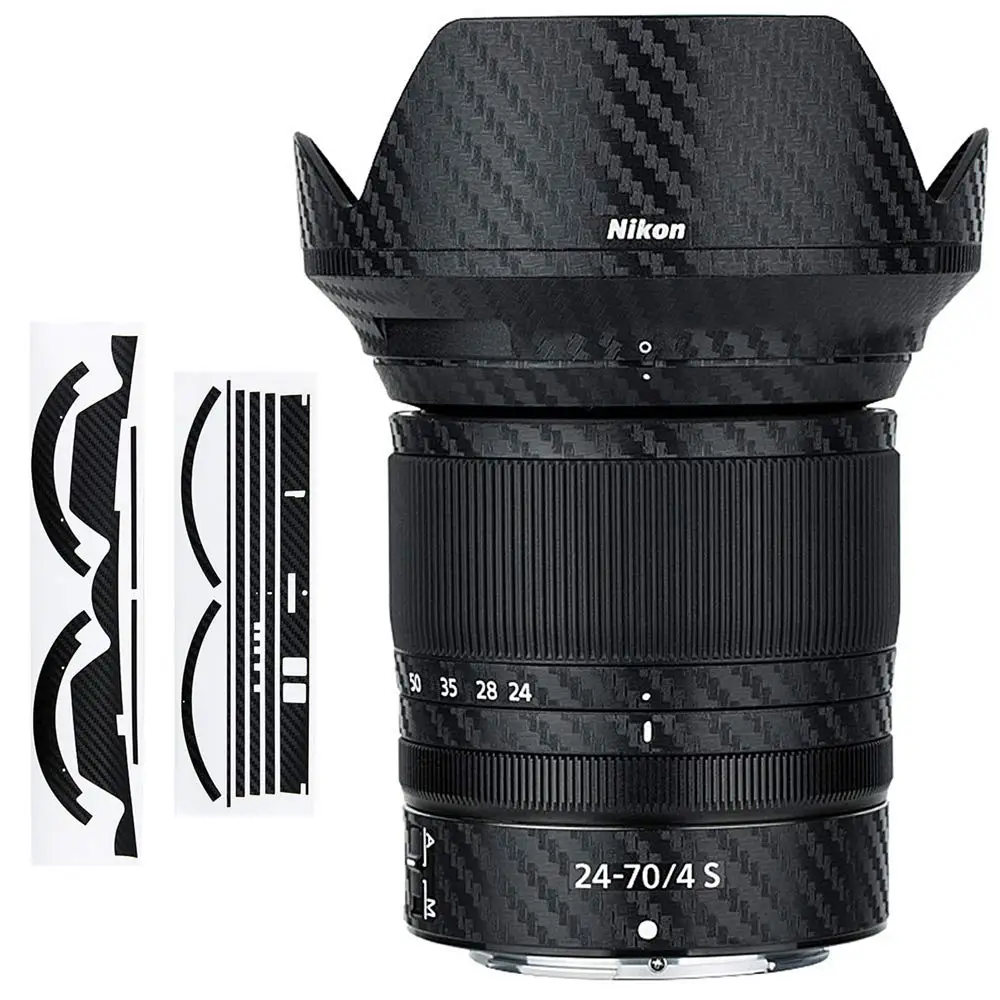

Anti-Scratch Camera lens Sticker Protector Carbon Fiber Film Kit for Nikon Nikkor Z 24-70mm f/4 S lens and HB-85 lens hood