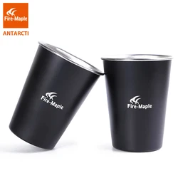 Fire Maple Outdoor Camping Mug 2 Pcs Antarcti Stainless Steel Cup Hiking Climbing Travel silver Black 123.5g 350ml