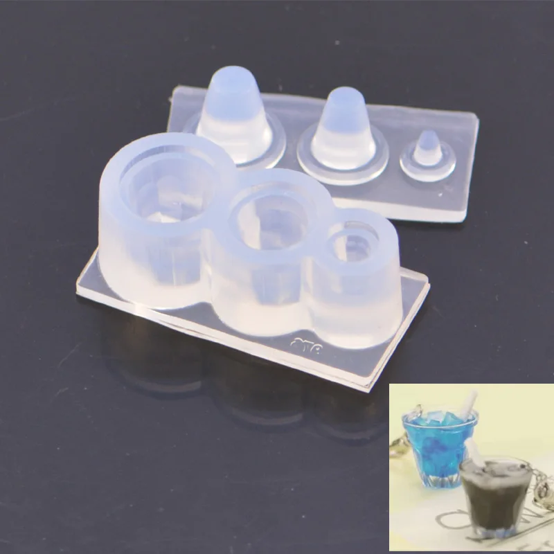 

NEW Handmade Silicone Mould Miniature Cup With Food Drink Beverage Toy DIY hollow bottles Type epoxy resin molds