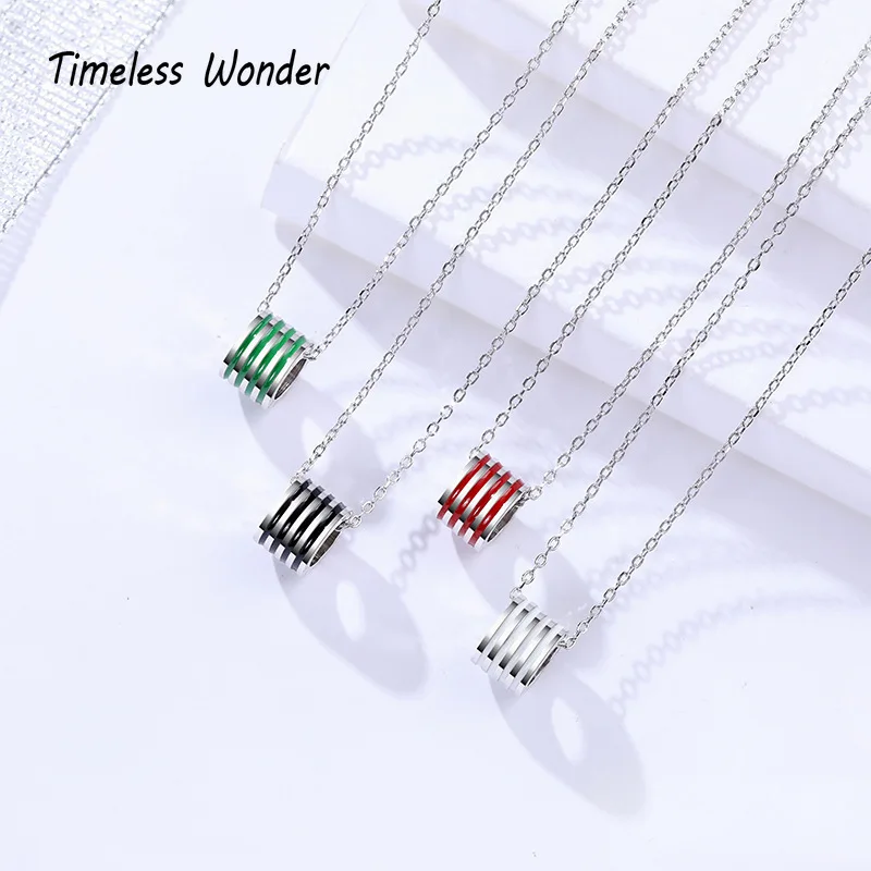 Timeless Wonder 925 пробы Серебряная эмаль Geo цепи Колье женское Ювелирное Украшение Готический Рождественский подарок Бохо многоцветный 1655