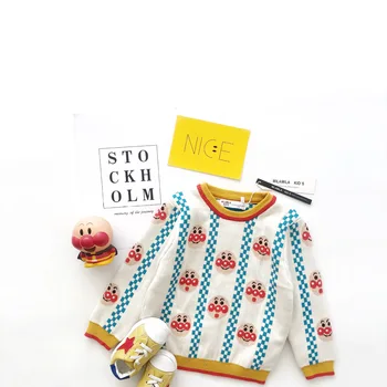 

Tonytaobaby Autumn and Winter New Boys and Girls Lingge Cartoon Double Layer Sweater