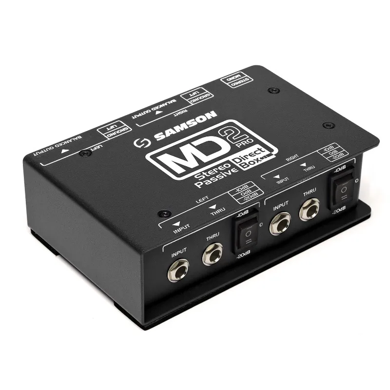 Samson S. Max Series MD2 Pro стерео пассивный двухканальный прямой ящик гитарный эффект сценическое представление DI Box ударопрочный