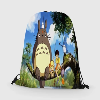 

Custom Neighbor Totoro Drawstring Bag Daypack Kids Satchel Casual Backpack Teenager Storage Bag Women Men 31x40cm*181031-03-9032