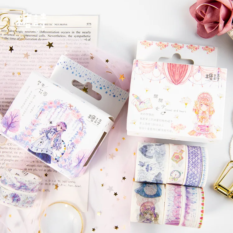 Dream Romance Series Набор Kawaii планировщик настольная Декоративная Бумага васи маскирующая лента школьные принадлежности канцелярские принадлежности