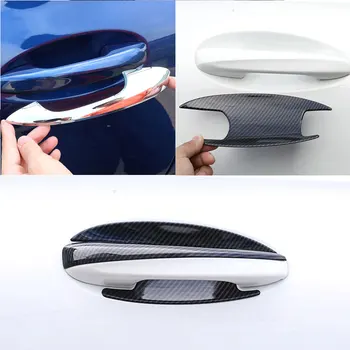 

Car Carbon Fiber texture Exterior Door Handle Pull Cover Door Bowl Sticker Trim For Mercedes Benz C E GLC Class W205 W213 X253