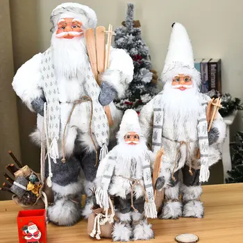 

Christmas Decorations 2021 New Year's Gift Santa Claus Doll High Grade Navidad Home Ornaments Children's Toy Gifts 30/45/60 Cm