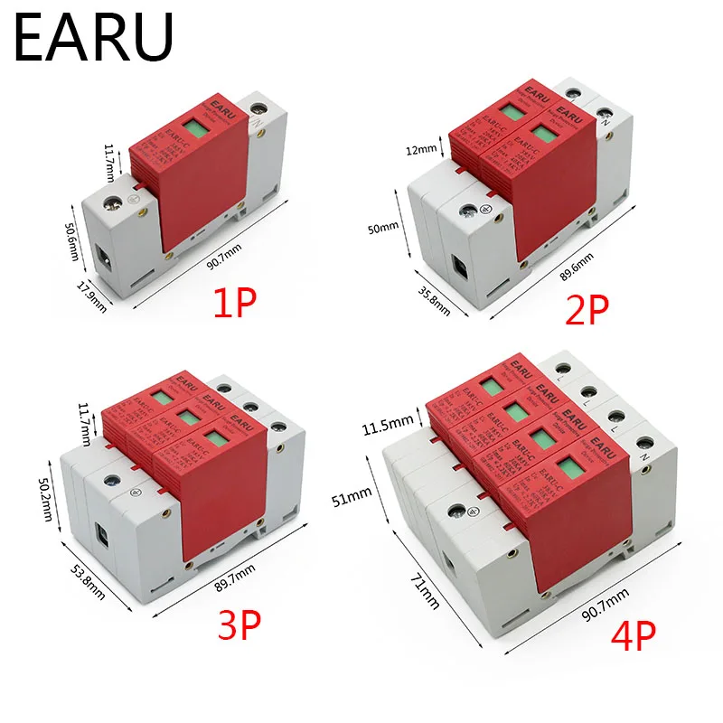 1 шт. AC SPD 1P 2P 3P 4P 20~ 40KA 30KA~ 60KA 385V домашняя защита от атмосферного перенапряжения защитное Низковольтное предохранительное устройство OEM завод