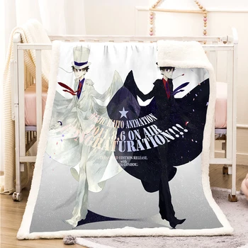 

Detective Conan Funny Character Blanket 3D Print Sherpa Blanket on Bed Home Textiles Dreamlike Style 13