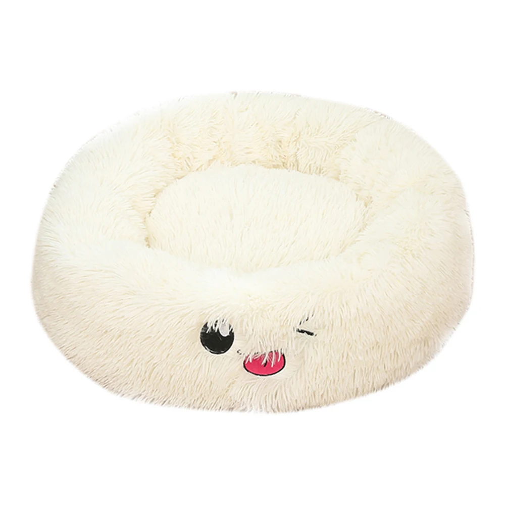 Long Plush Dog Bed Washable Pet Cat Bed Dog Round Breathable Lounger Sofa Cat Bed For Cat Dogs Super Soft Plush Pads Dogs Mat - Цвет: A-5