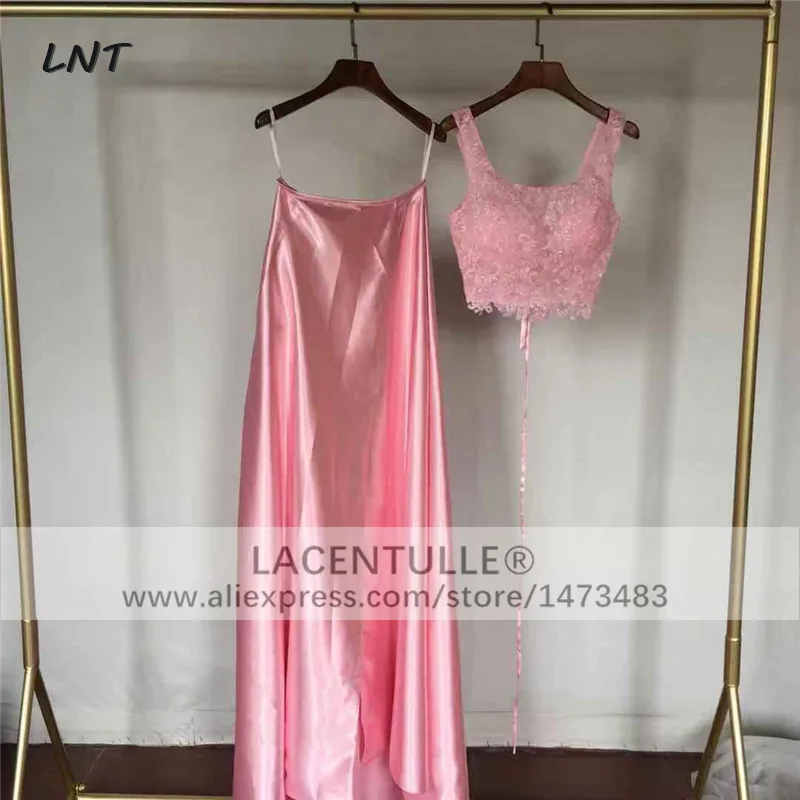 Платье для выпускного вечера из двух частей Кружевной укороченный топ юбка с