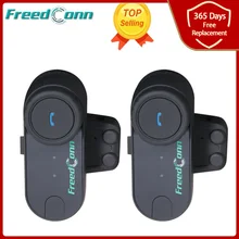 FreedConn-oreillette Bluetooth FM pour moto, appareil de communication pour casque, Intercom pour tout demi-visage