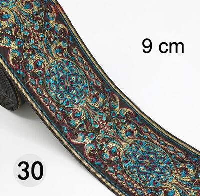 1M Ethnic Embroidered Jacquard Ribbons Trim DIY For Decoration Handcraft Apparel Sewing Headwear Lace Fabric HB165 - Цвет: 30