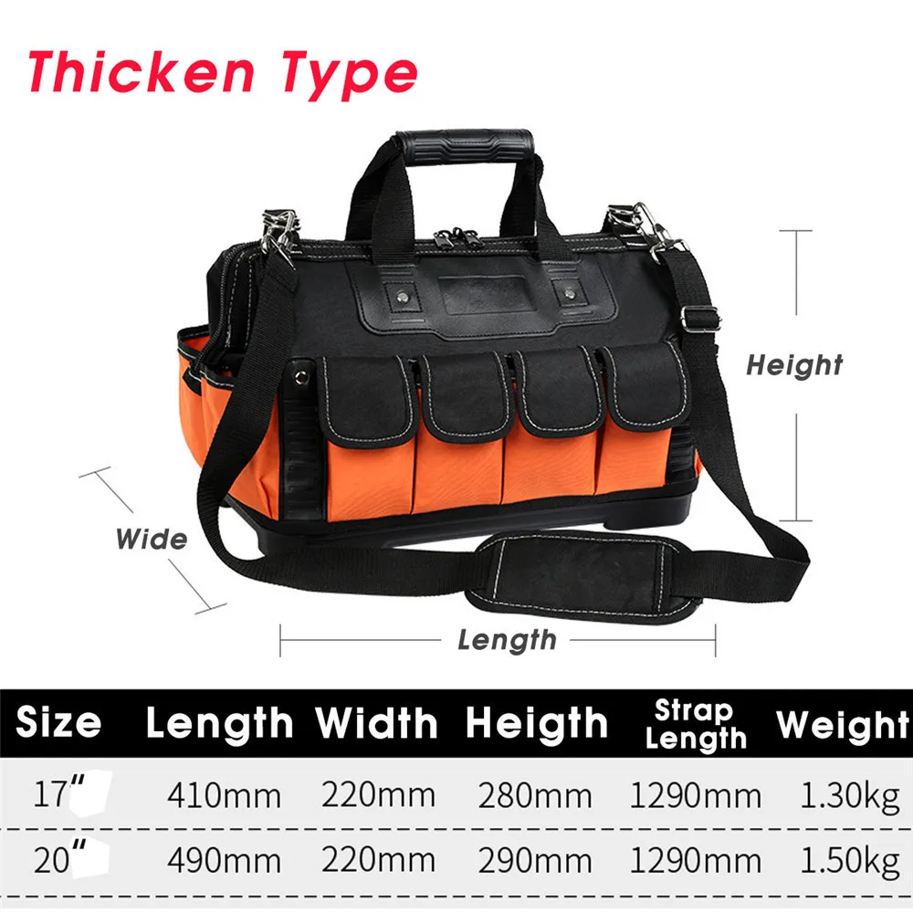 Najtaniej Torba na narzędzia elektryk narzędziowa pogrubienie 1680D Oxford tkaniny wodoodporne naprawy narzędzie do przechowywania pas torba do pracy 13 15 16 17 18 20 cal