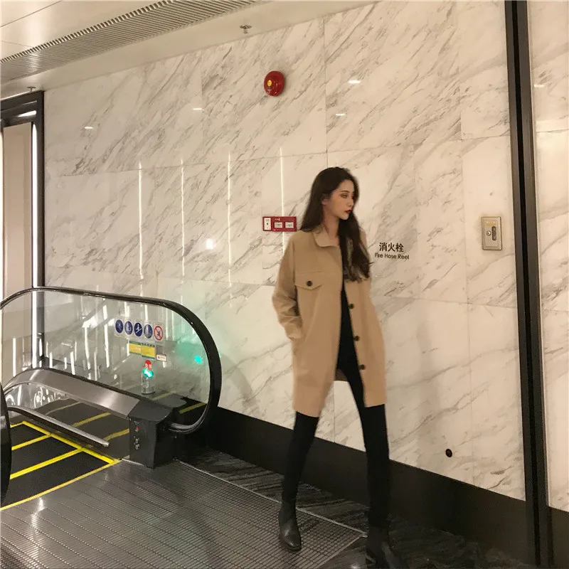 Trench Coat Female Autumn New Style Korean-style Middle Long Coat Double Purpose Elegant Slimming Cardigan Bandage Cloth Ov