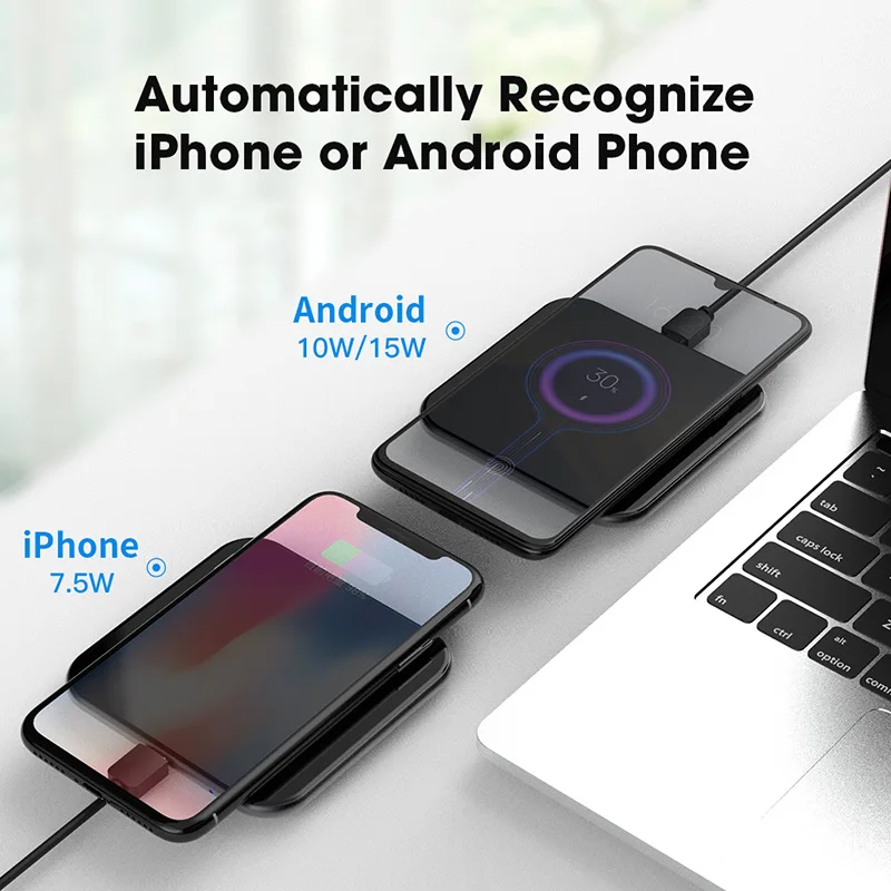  15W QI Wireless Fast Charger for IPhone 8 X XS 11 USB Tpye C Quick Wireless Charging Pad for Samsun