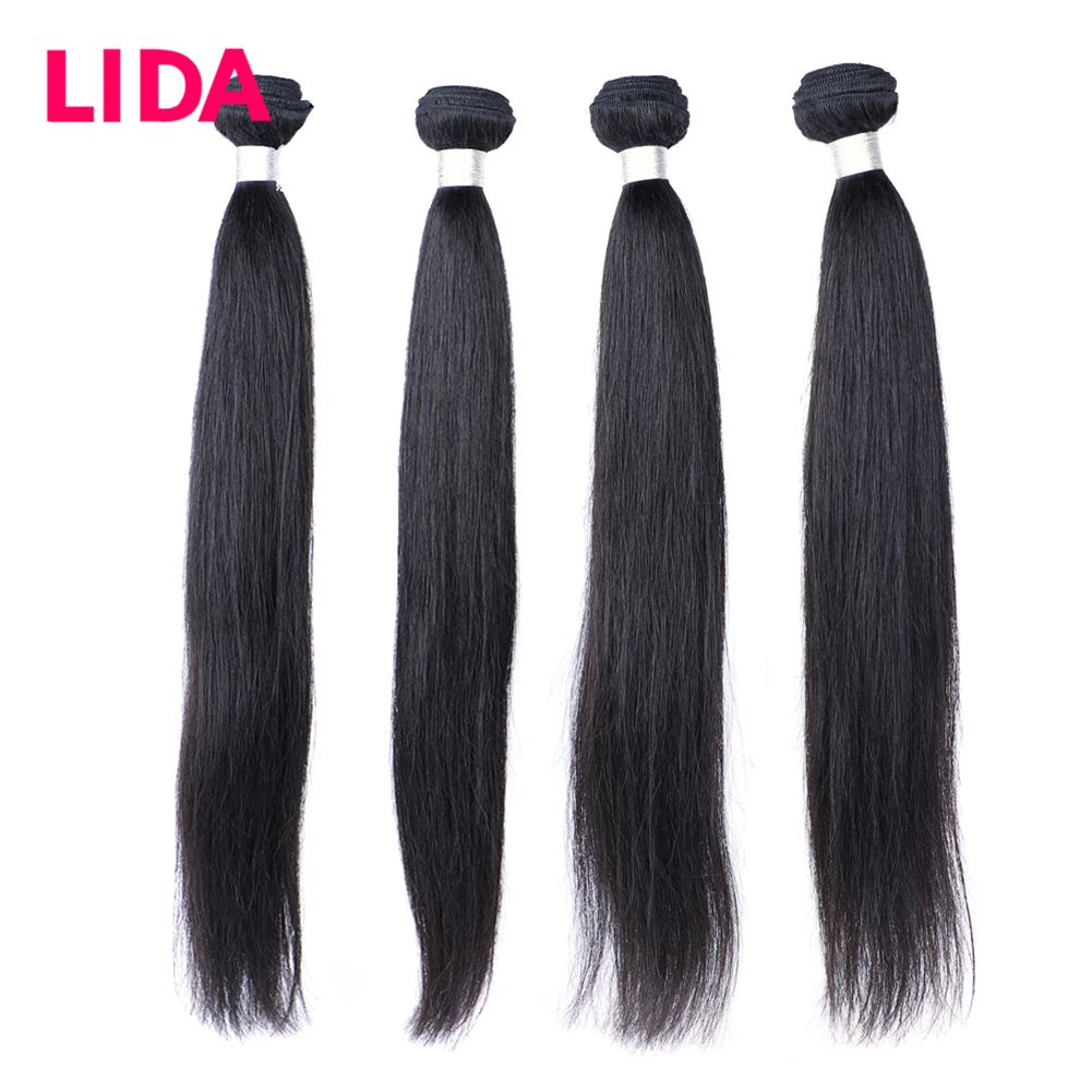 

Lida Straight Human Hair Four Bundles Chinese Hair Straight Hair Weaving Double Weft Hair Extensions 8-28 Inch 100g Per Bundle