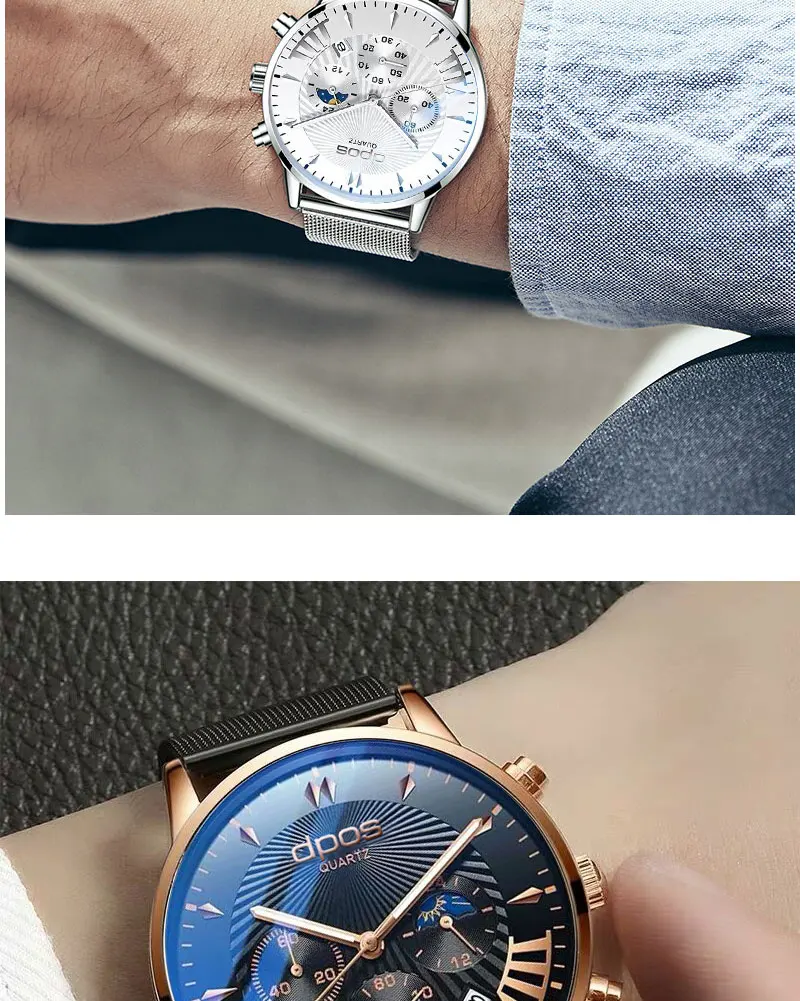 relogio masculino Luxury Watches Men Fashion Sport Steel Leather Band Date Watch Quartz Business Wristwatch reloj hombre