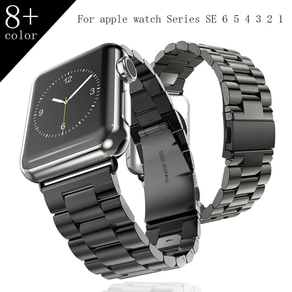 

Stainless Steel Loop Strap For Apple Watch Band 6 5 Se 4 Metal Sport Bracelet iwatch 42mm 44mm 38mm 40mm For Apple Band 4 3 2 1