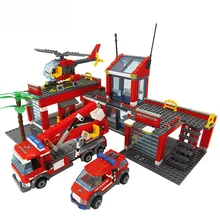 8051 Fire Station Model Blocks Compatible LegoINGlys City Building Blocks Plastic DIY Bricks Educational Toys For Children Gift цена 8051 Fire Station Model Blocks Compatible LegoINGlys City Building Blocks Plastic DIY Bricks Educational Toys For Children Gift цены онлайн