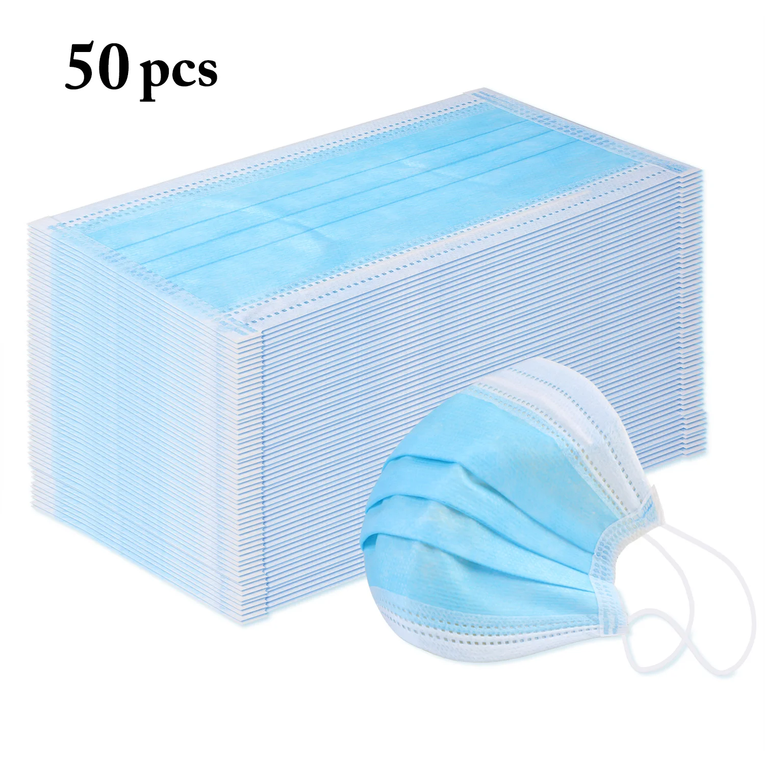

50pcs Anti-dust Safe Breathable Mouth Mask Medical Non Woven Disposable Earloops Face Surgical Masks Face Masks