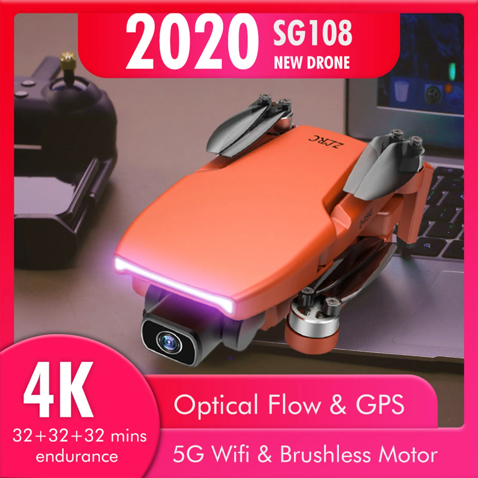 SG108 GPS Дрон с разрешением 4K HD двойной Камера 5G Wi Fi FPV Drone складной вертолет полета 32