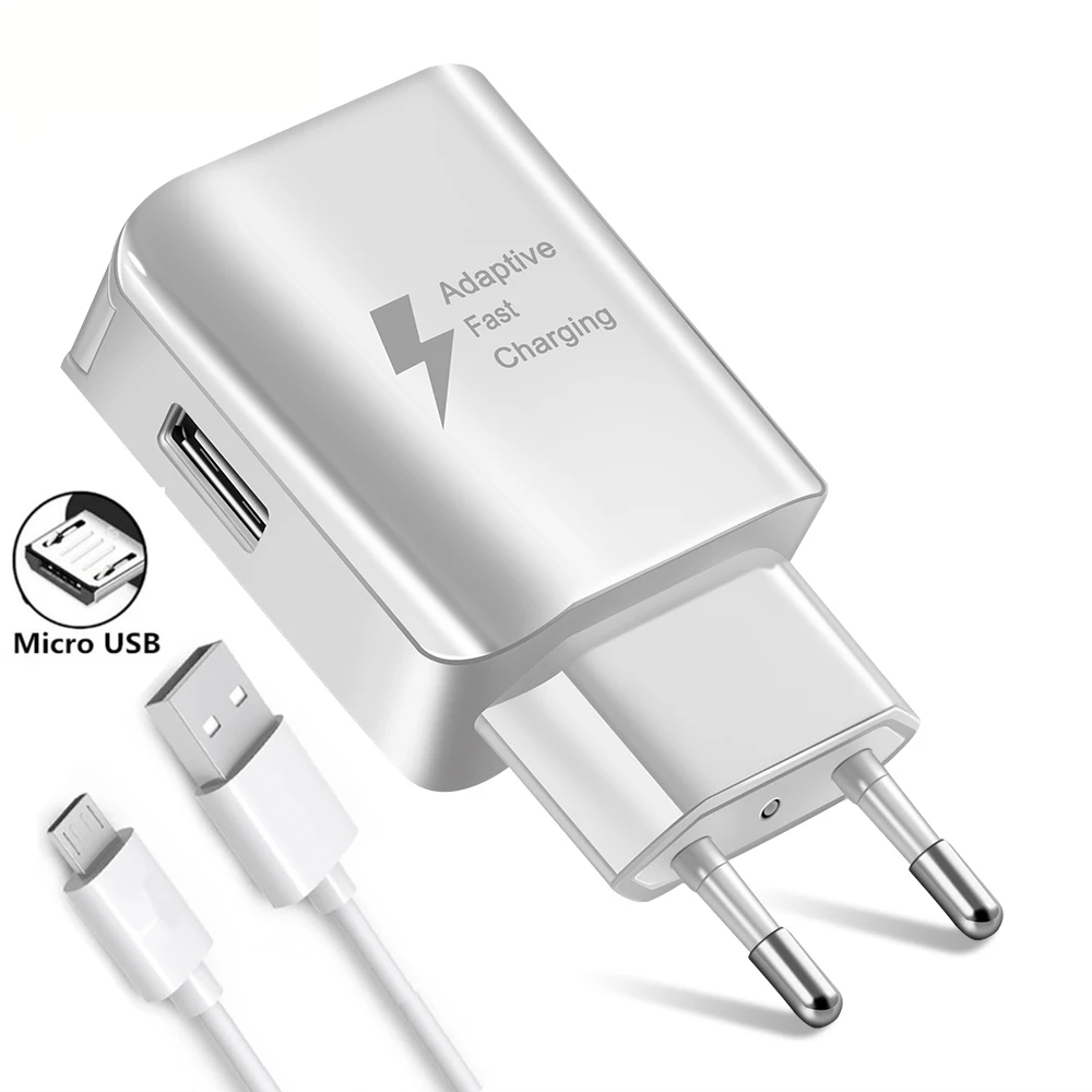 Быстрое настенное зарядное устройство ЕС адаптер 9 В 1.67A USB зарядное устройство для телефона huawei mate 9 10 8X для samsung S6 S7 Edge Micro USB кабель для передачи данных - Тип штекера: Cable Charger