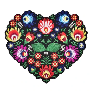 

Flower Heart Shape Embroidery Applique Patches For Clothing Iron On Patch Applique For DIY Clothes Jackets Sewing Craft Hot