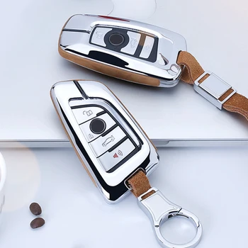 

For BMW X1 X3 X4 X5 X6 E90 E60 E36 E93 F15 F16 F48 G30 F11 F30 High Quality Accessories Car Suede Leather Key Case Holder Cover