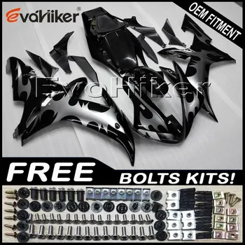 

Custom motorcycle fairing for YZF-R1 2002-2003 ABS plastic motorcycle hull Injection mold black+Gifts