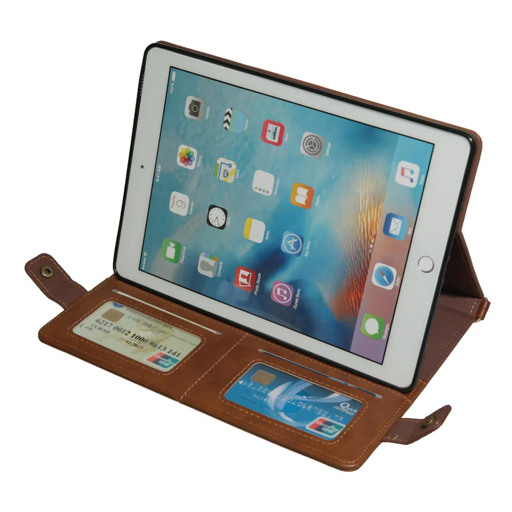 Для Apple iPad Air/iPad Air 2/iPad Pro 9,7/iPad 9,7 чехол для планшета PU кожаные с отделениями для карт чехол с функцией сна/бодрствования