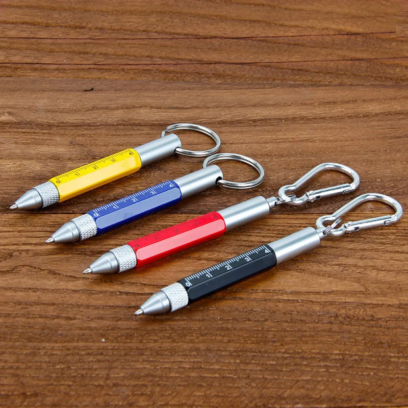 Stainless Steel Pen Keychain, Cool Smallest Pocket Pen Keychain Accessories  Multifunctional Telescoping Pen Tool for Office Students