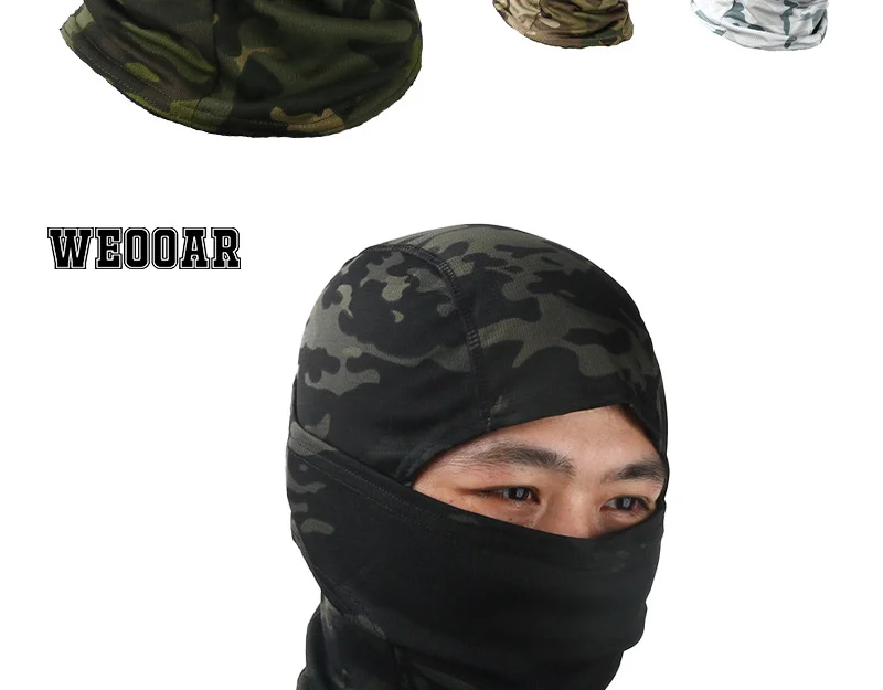 Camouflage Tactical Balaclava for Men Women Beanie Hat Python Quick-drying Ski Mask Hood Cycling Fishing Cap Male Bonnets MZ103