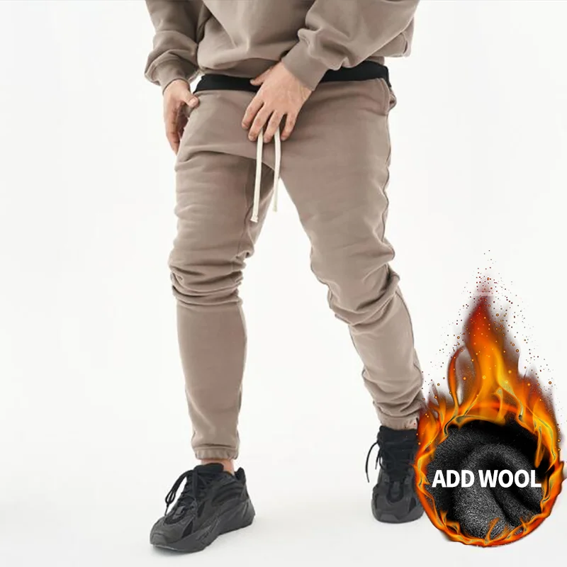 

2021 Brand Pants Sweatpants Cargo Baggy Pant Men Clothing Joggers Korean Fashion Add Wool Autumn Winter Casual Trousers