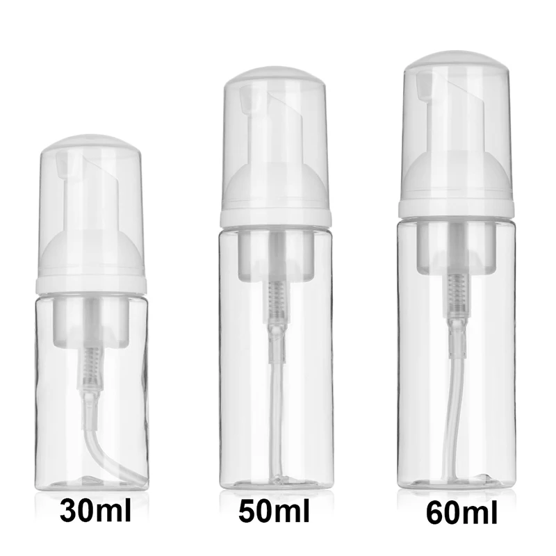 2Pcs 30ml 50ml 60ml 100ml 플라스틱 거품 펌프 병 빈 얼굴 속눈썹 화장품 병 클리너 비누 디스펜서 거품 병