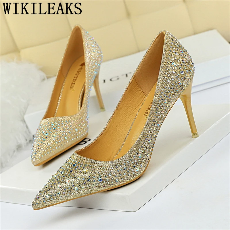 

wedding shoes bride rhinestone heels designer shoes women luxury 2019 stiletto crystal heels party shoes fetish high heels talon
