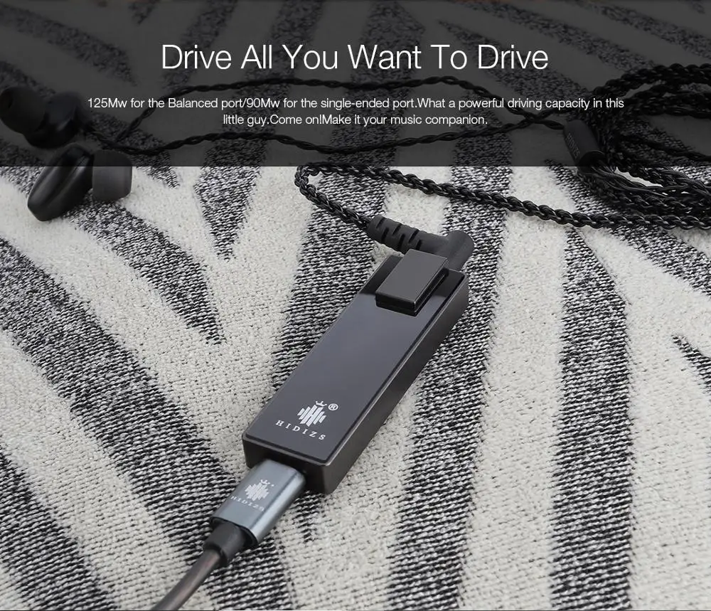 Hidizs S9 нанимает усилитель для наушников Hi Fi декодирование USB Тип C DAC до 3 5 & 2 мм