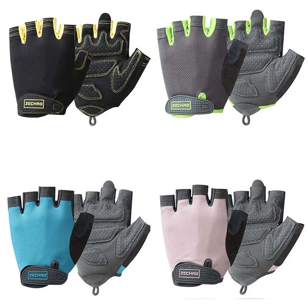 Guantes de ciclismo antideslizantes con almohadilla de Gel de medio dedo para hombre y mujer, guantes deportivos transpirables antigolpes, novedad