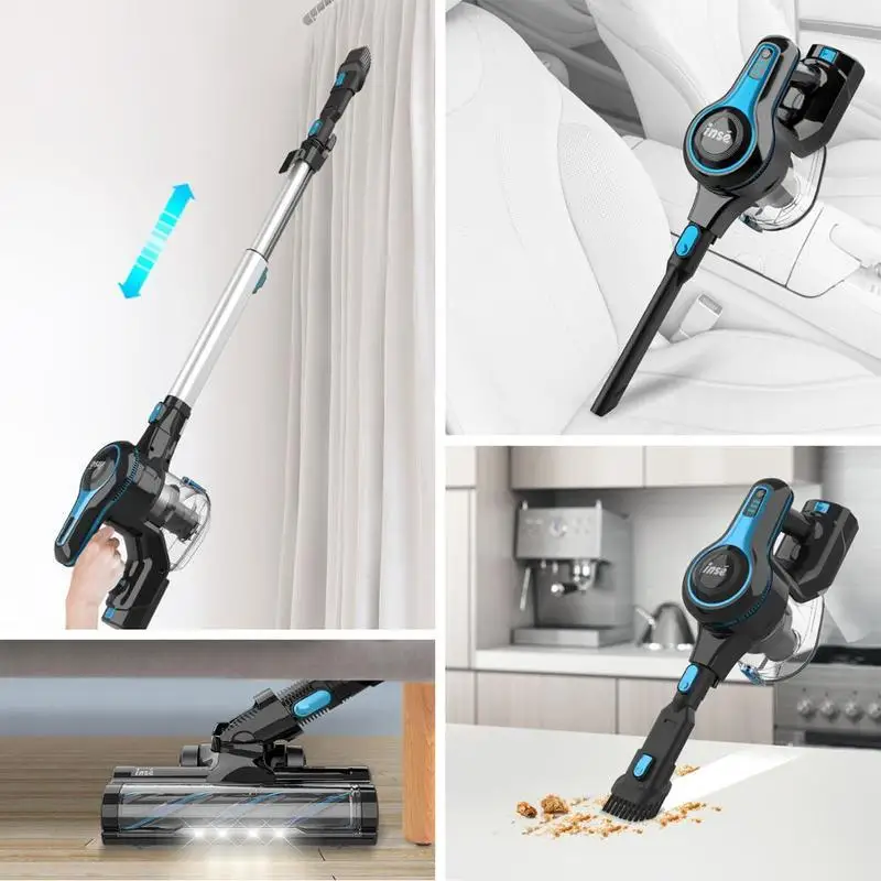 US $89.59 INSE Cordless Vacuum Cleaner Handy And Extendable Lightweight Quiet Powerful Suction 130W Rechargeable Stick Handheld Vacuum