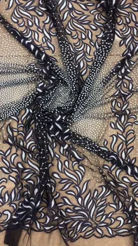 

New design embroidered lace fabric best quality L-98925 african tulle mesh lace for sawing dress