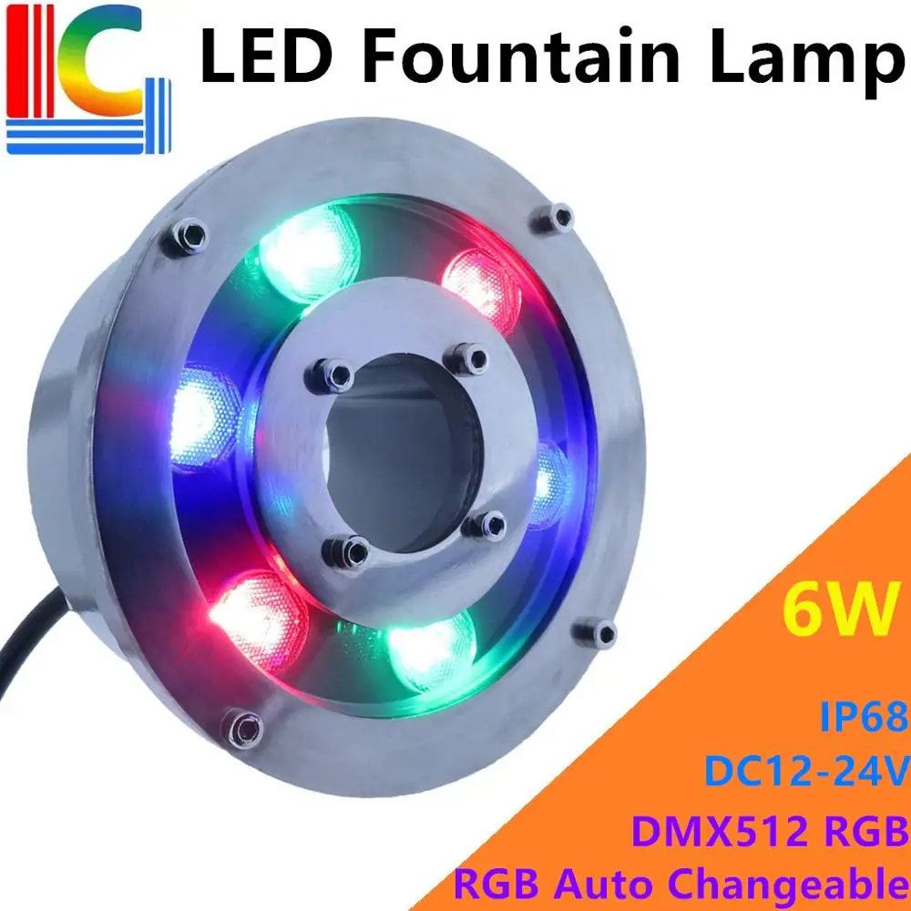 Светодиодный фонтанный светильник 6 Вт IP68 подводный для бассейна DMX512 RGB наружный s