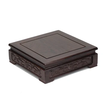 

Rectangular wooden base Square base Vase solid wood stone ornaments mahogany Buddha base
