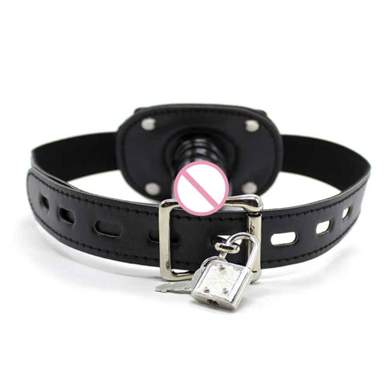 Силиконовый оральный секс пенис кляп с замком кожаные пряжки бондаж для пар TK