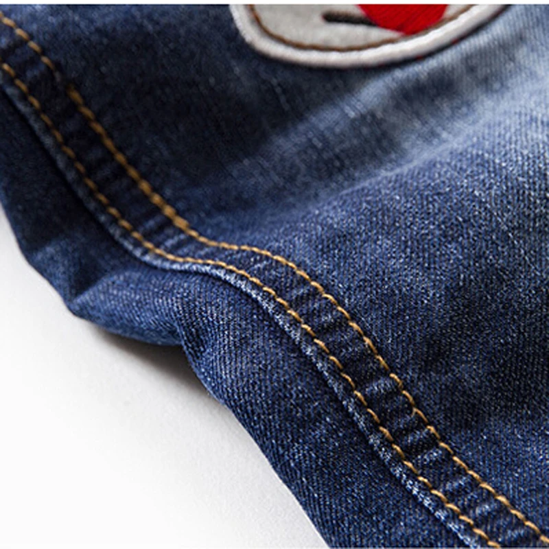 Рождественские джинсы для мальчиков, брюки для детей от 2 до 7 лет, плотные шерстяные штаны, Зимние Повседневные джинсы новая брендовая Джинсовая Верхняя одежда теплые брюки